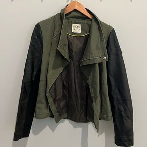 Thread & Supply Army Green Leather Jacket